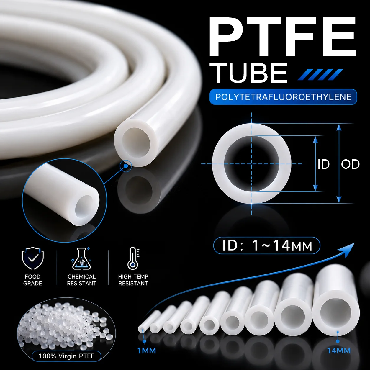 1/2/3/5/10M White Food Grade P - Ptfe Tube ulasan dan harga