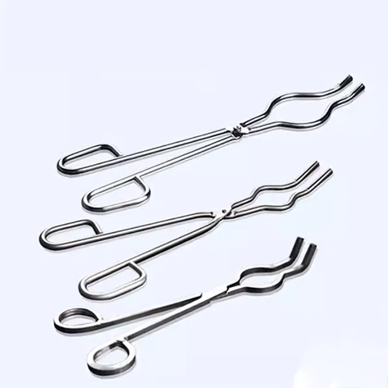 304 stainless steel crucible tongs high temperature resistant chemical laboratory long handle crucible tongs clamp 20 30 35 40cm