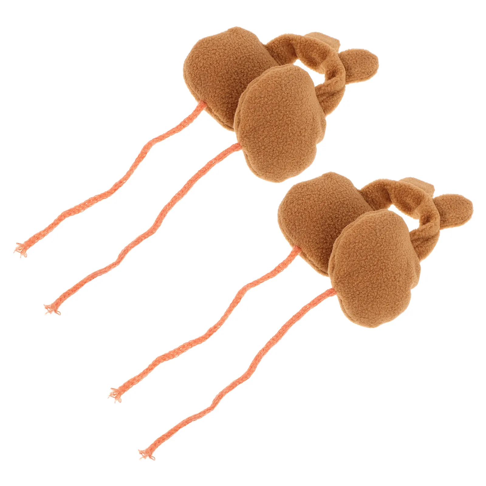 

2Pcs Cartoon Ear Muffs Winter Clothes Accessories 10Cm Mini Ear Warmers Soft Cold Weather Gear Styling Accessories