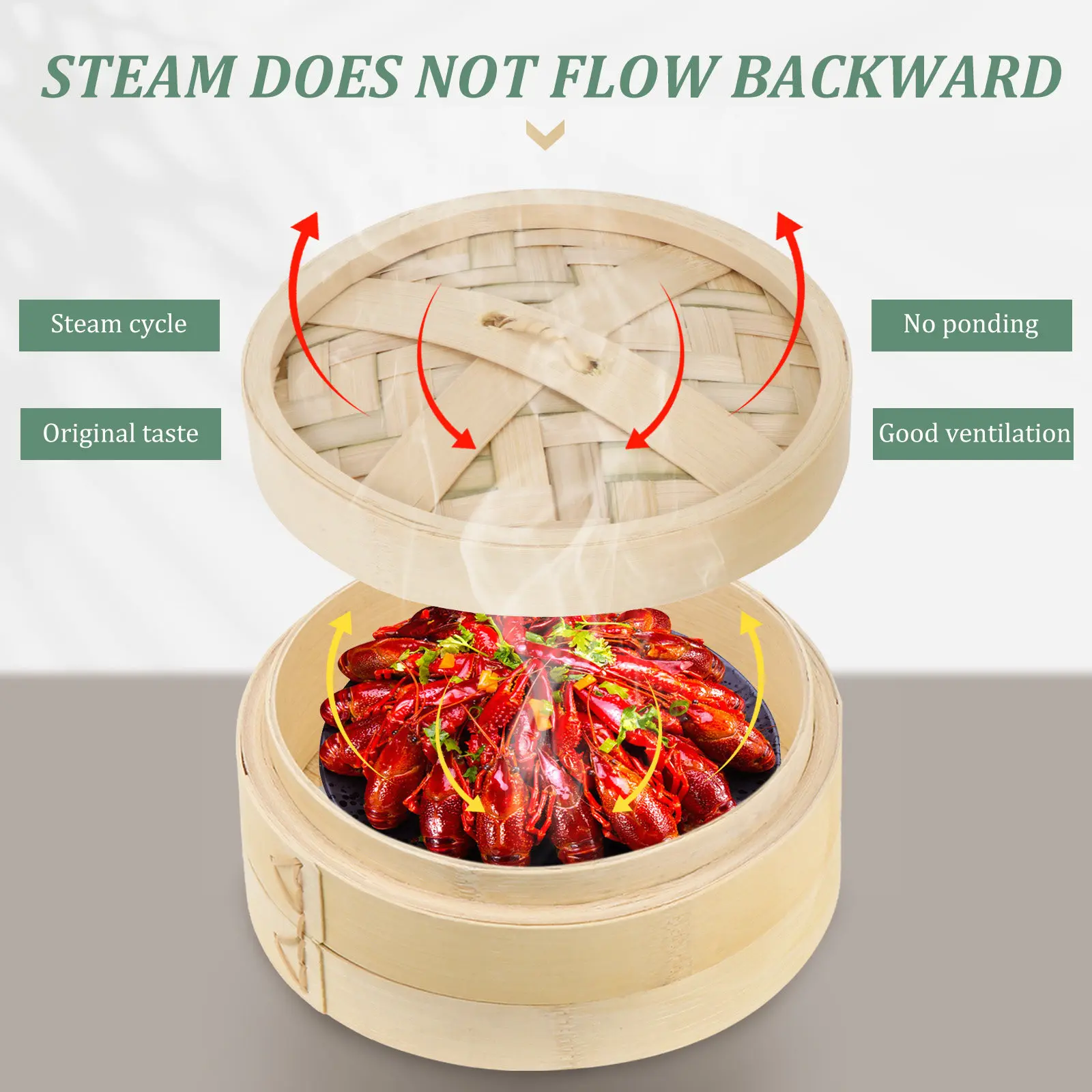 

1 set 1 Set Bamboo Kitchen Cooking For Food Reusable Steamer Basket Household Steamer Multi-Functional Kitchen Supplies