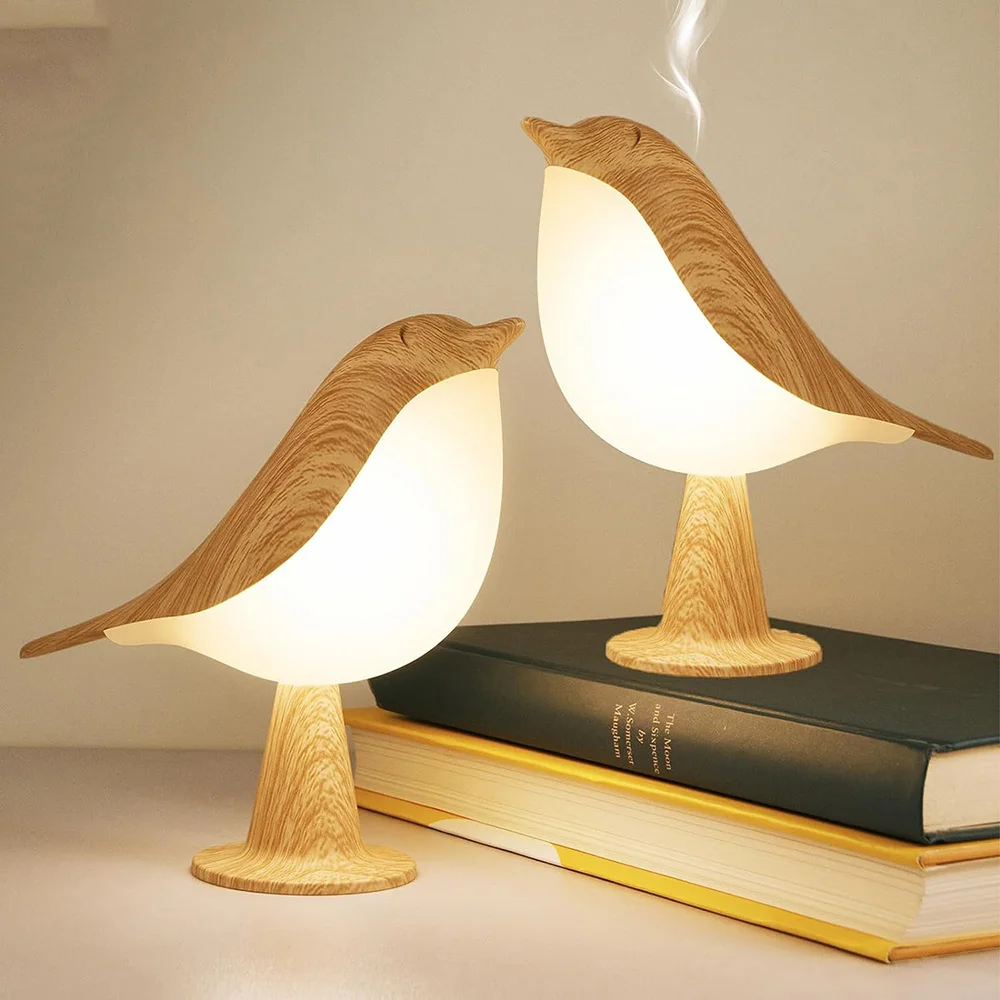 3 Kleur Led Draadloze Sensor Bed Nacht Dimbare Vogel Lampen Touch Control Usb Oplaadbare Tafellampen Voor Slaapkamer Home Decor