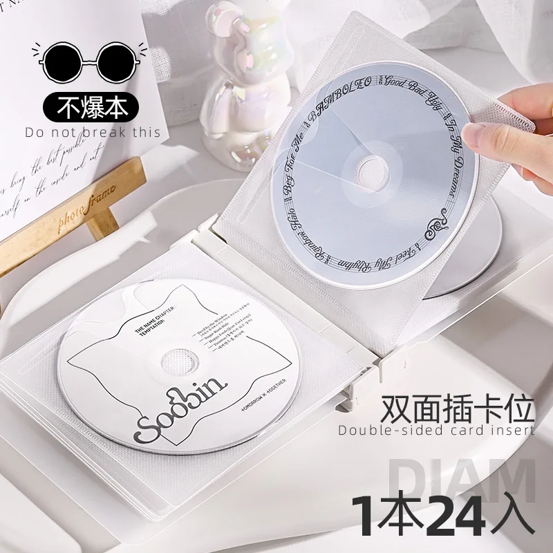 

CD/DVD Storage Album Binder with Photo Card Pockets, Simple Design for K-Pop Disc Collection, DVD Discs Holder