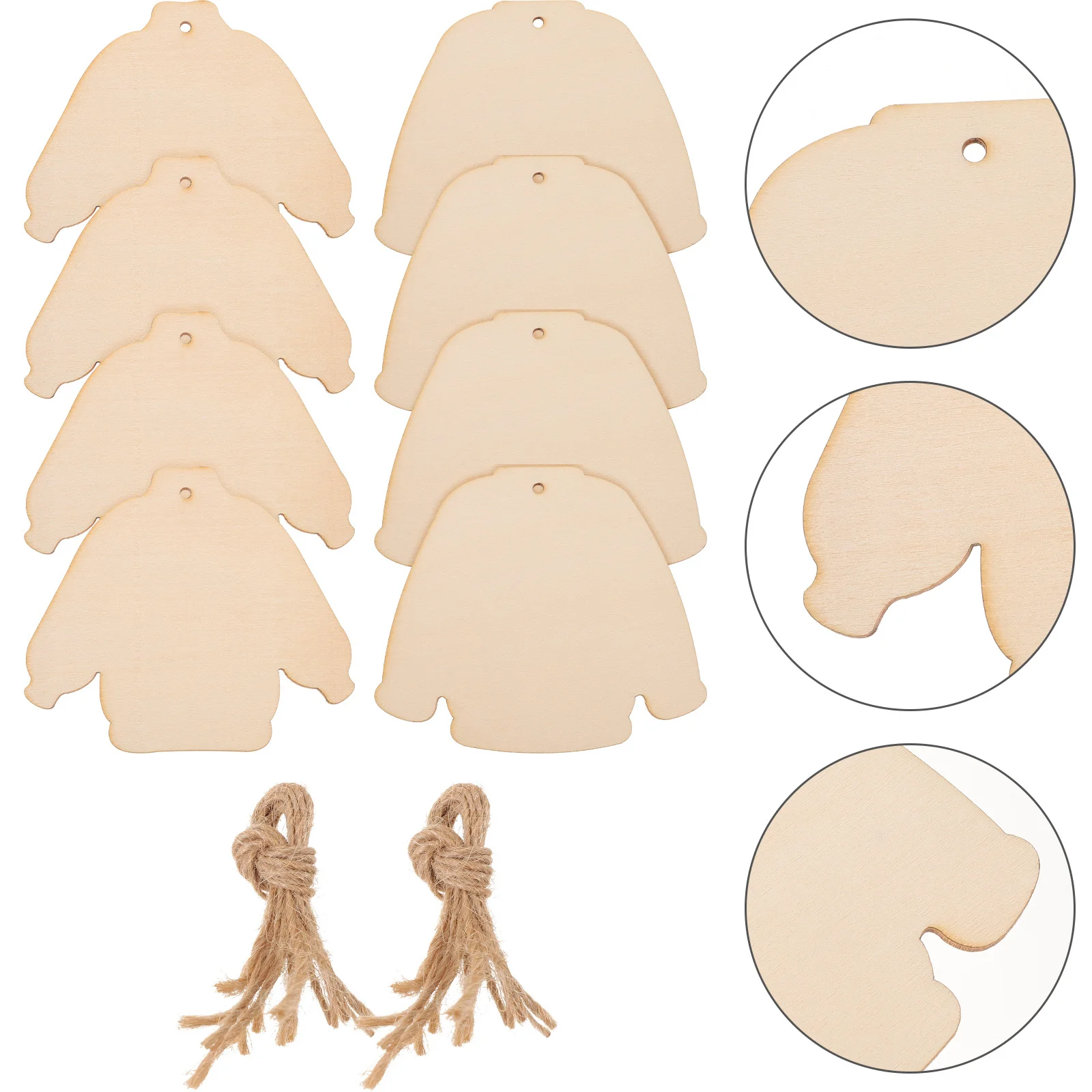 

1 set Blank Wood Chips Unfinished Diy Christmas Ornaments Craft Graffiti Pendant Wooden Hanging Decoration Xmas Party Supply