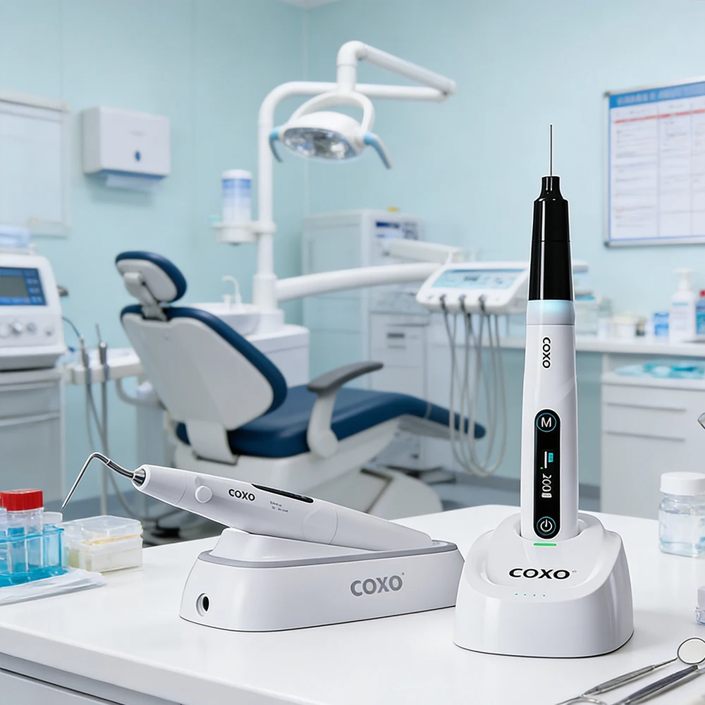 Система для эндодонтической обтурации COXO C-FILL X: Умный аппарат для заполнения горячим клеем с контролем температуры и нагревательной иглой