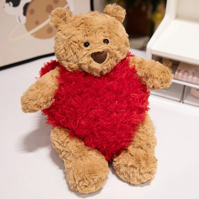 Poupée ours coeur dans un joli style de dessin animé ; Jouet en peluche idéal pour un compagnon apaisant pour enfant