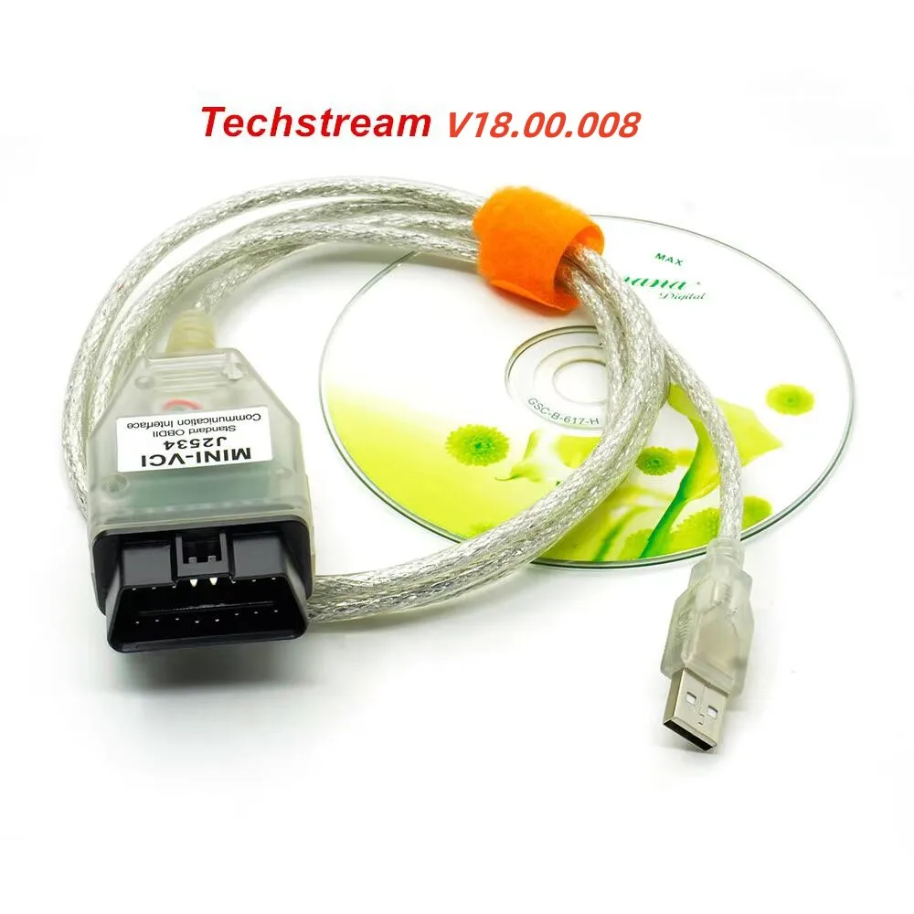 mini vci For Toyota TIS Techstream V18.00.008 minivci FTDI For J2534 Auto Scanner OBD OBD2 Car Diagnostics cable MINI-VCI Cable