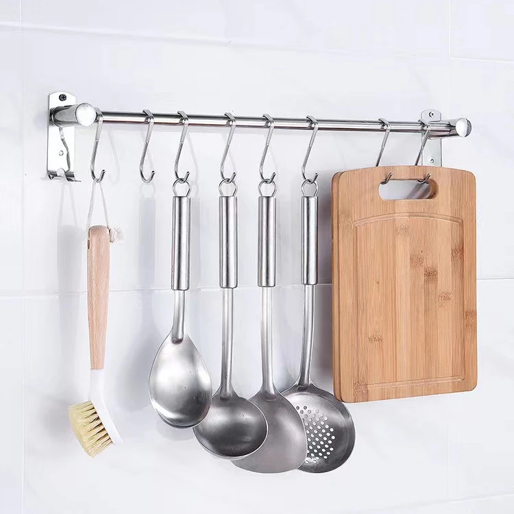 S-Shape Cabinet Door Hook 304 Stainless Steel Hanger Key Storage Hook Punch-Free Home Kitchen Bathroom Door Rear Organizer