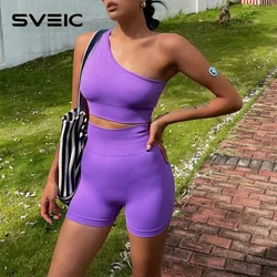 Conjunto de ropa deportiva sin costuras para mujer, conjunto de 2 piezas para hacer Yoga, pantalones cortos, Sujetador deportivo, chándal de entrenamiento, traje de gimnasio