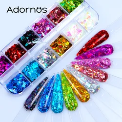 Holographic Irregular Nail Glitter Flakes Nail Art Accessories Large Fragments Colorful Sequins Nails Supplies For Professionals