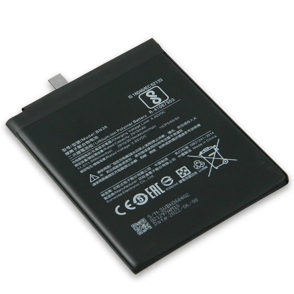 Production in 2024 Phone Battery BN36 For Xiaomi Mi 6X Replacement Battery High Quality Batteries 3010mAh With Tool