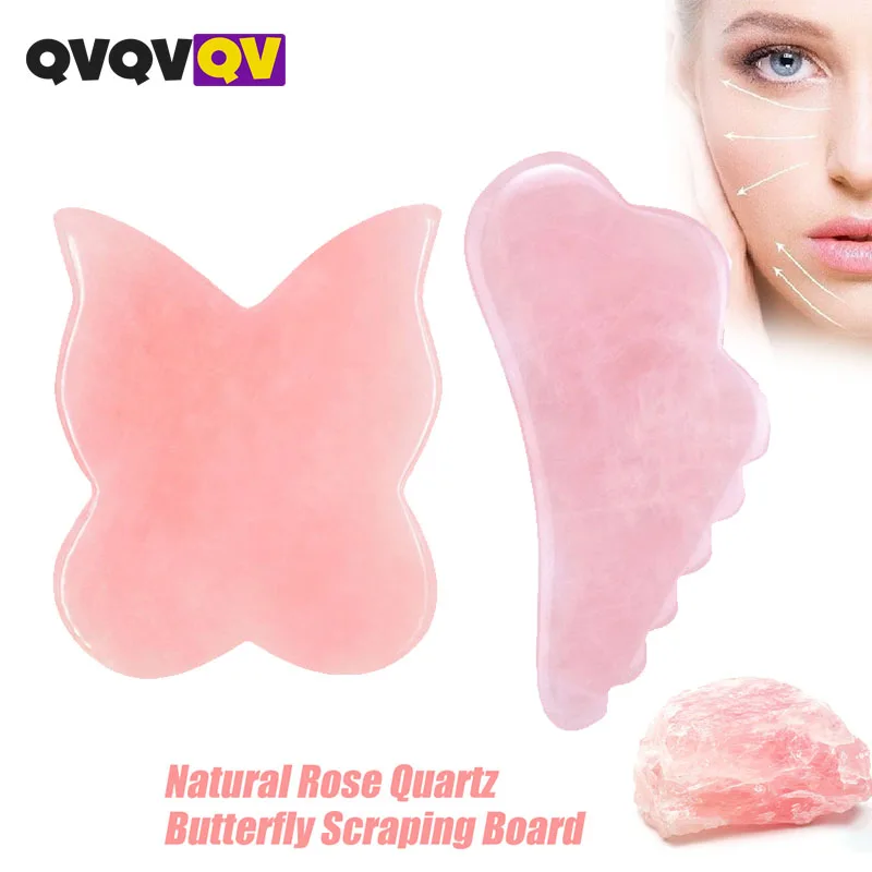 

Gua Sha Massage Tool for Scraping Facial Massage made of Rose Quartz Stone for Acupressure Scrapper Gua Sha Facial Tools