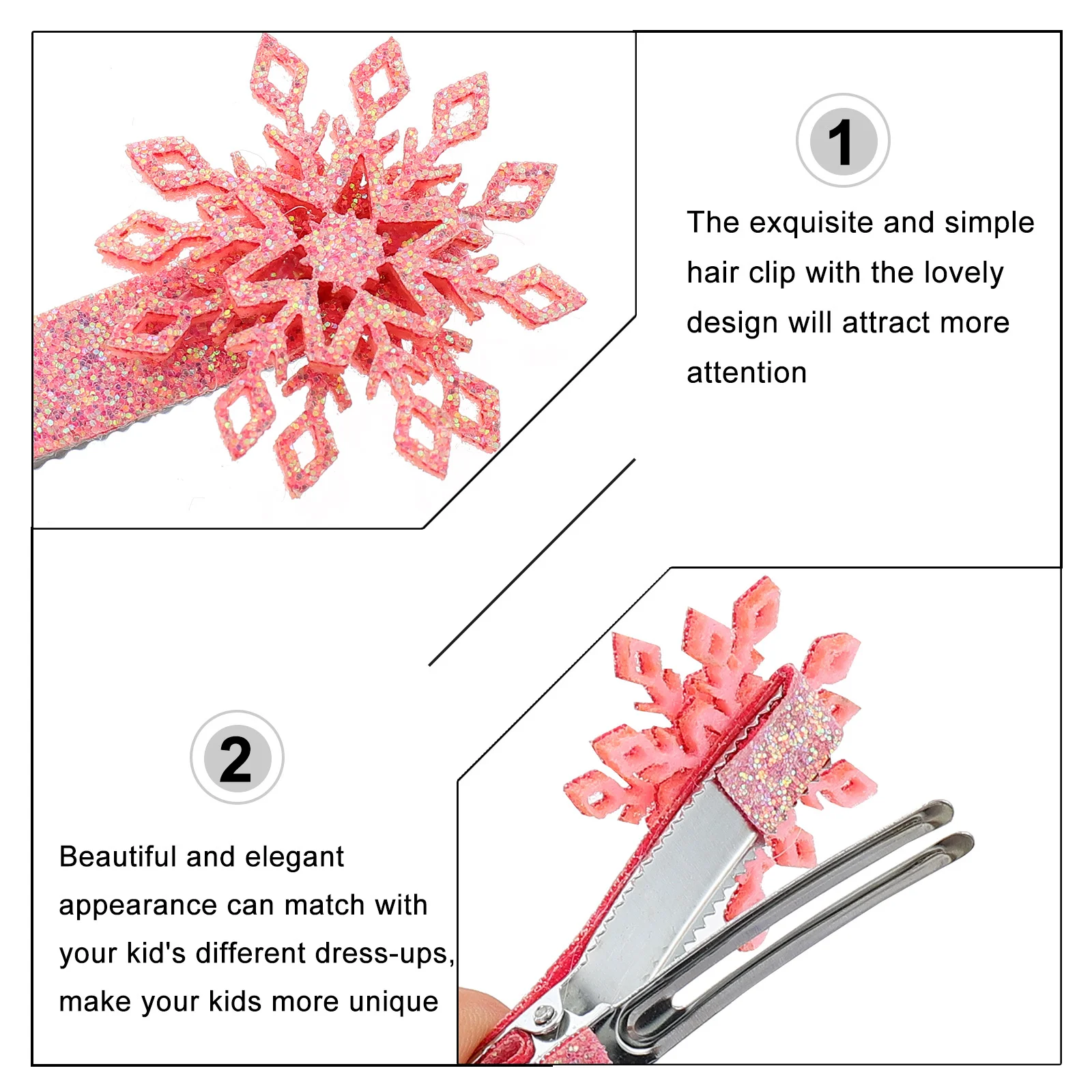 

6Pcs Snowflake Hair Clips Barrettes Girls Accessories Unique Design Stage Cosplay Performance Hair Barrettes Girls Hairpins