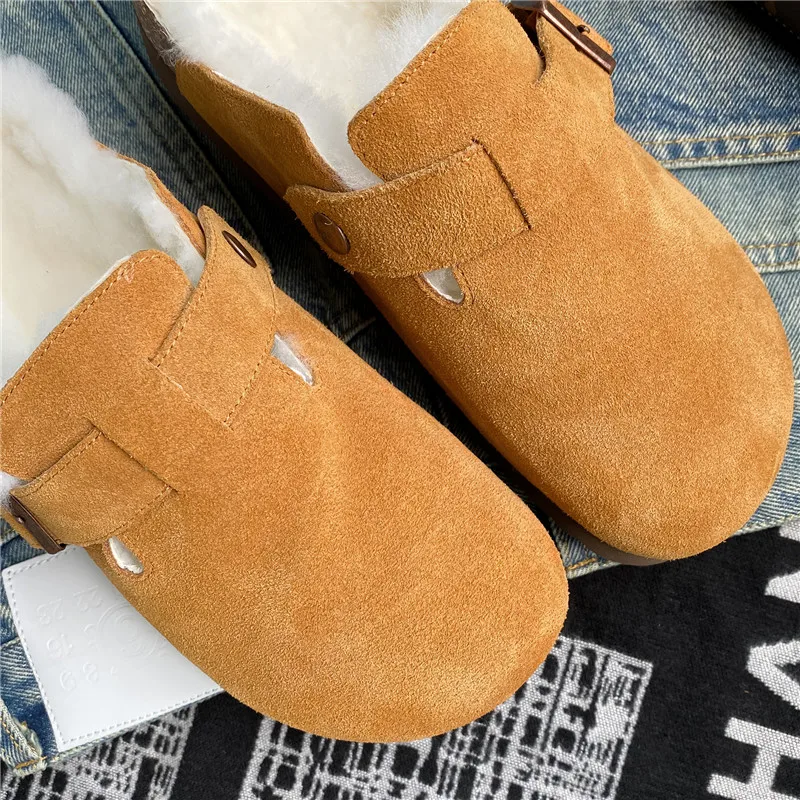 Sexy Fashion Platform Women's Flat Shoes Square Toe Thick Sole Warm Elegant Charming Wool Comfortable Casual Shoes Envío Gratis