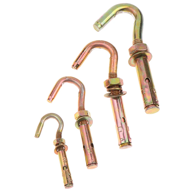 5Pcs M6/M8/M10/M12 304 Stainless Steel Expansion Screw Hooks Expansion Hooks Well Cover Inspection Well Net Pull Explosion Hooks