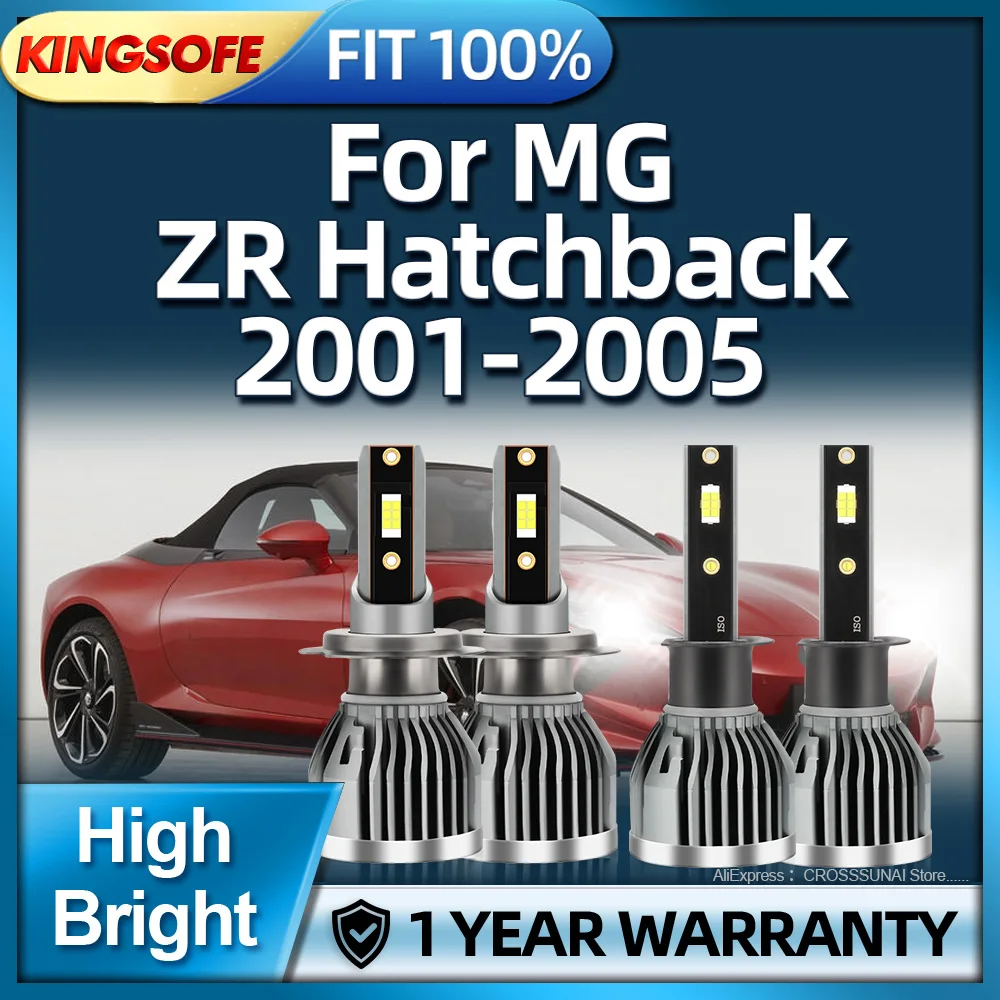 

2/4Pcs LED Car Headlights H1 H7 High Low Beam 28000LM CSP Lights Bulbs 6000K For MG ZR Hatchback 2001 2002 2003 2004 2005