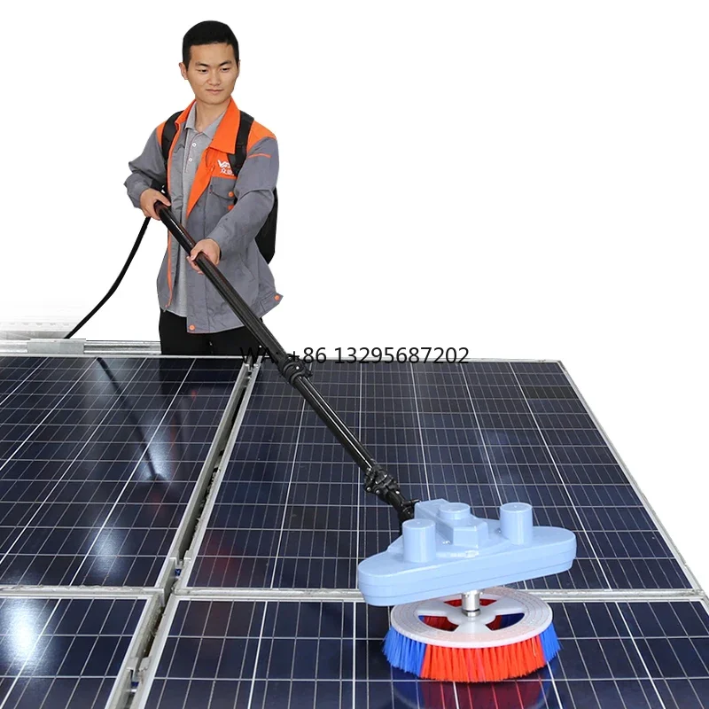 

Single-head Electricity Solar Panel Cleaning Brush AC/DC Electricity Supply Cleaner With 7.5m Telescopic Rod
