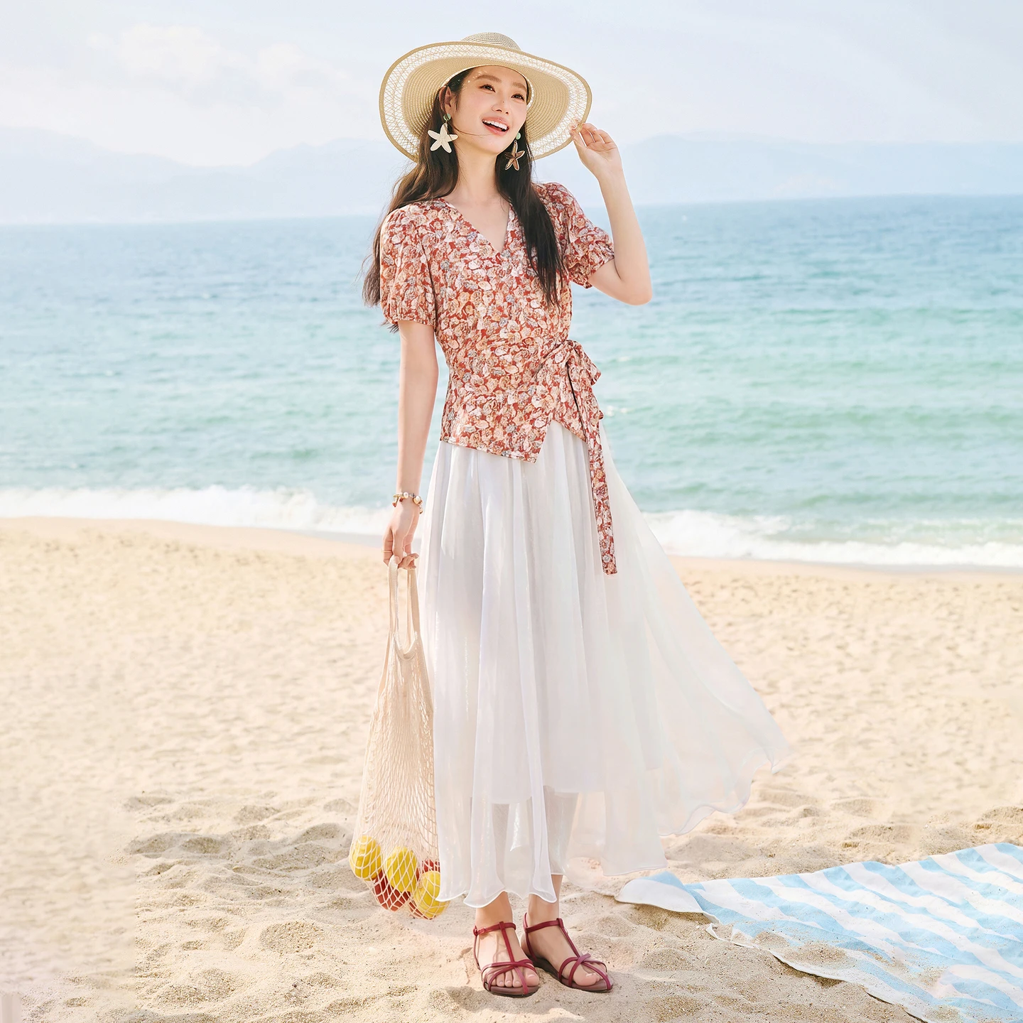Chemisier en mousseline SENTUB - Wrap Blouse Chiffon avis et prix
