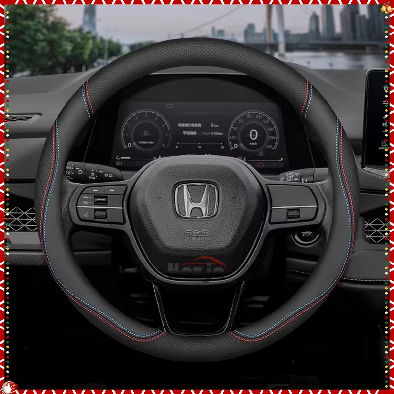 

38cm Leather Car Steering Wheel Cover for Honda Accord Odyssey Pilot HRV Fit CRV City Civic Passport Jazz Insight 2011 - 2026
