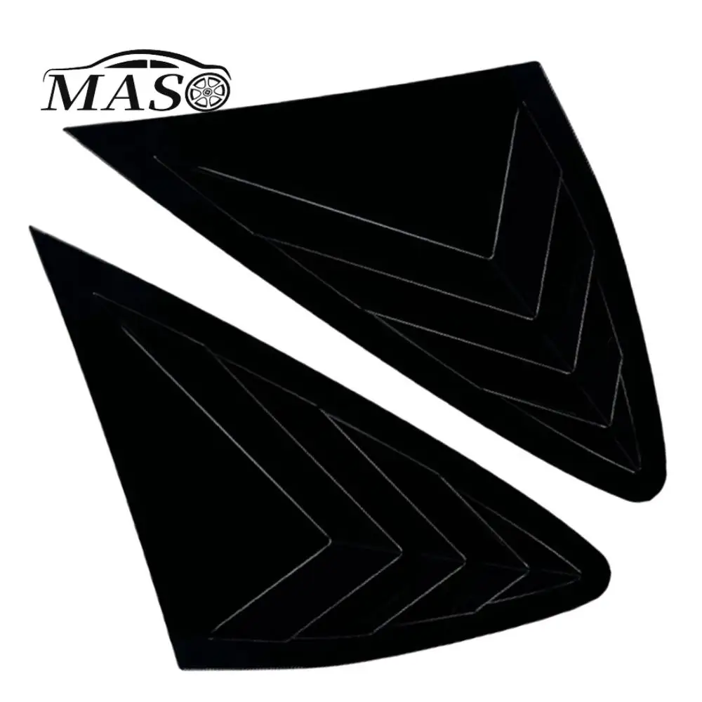 2pcs Rear Side Window Louver Shutter Trim ABS Glossy Black Fit For Mercedes-Benz GLC Coupe C253 2016–2022 (after June 2016)