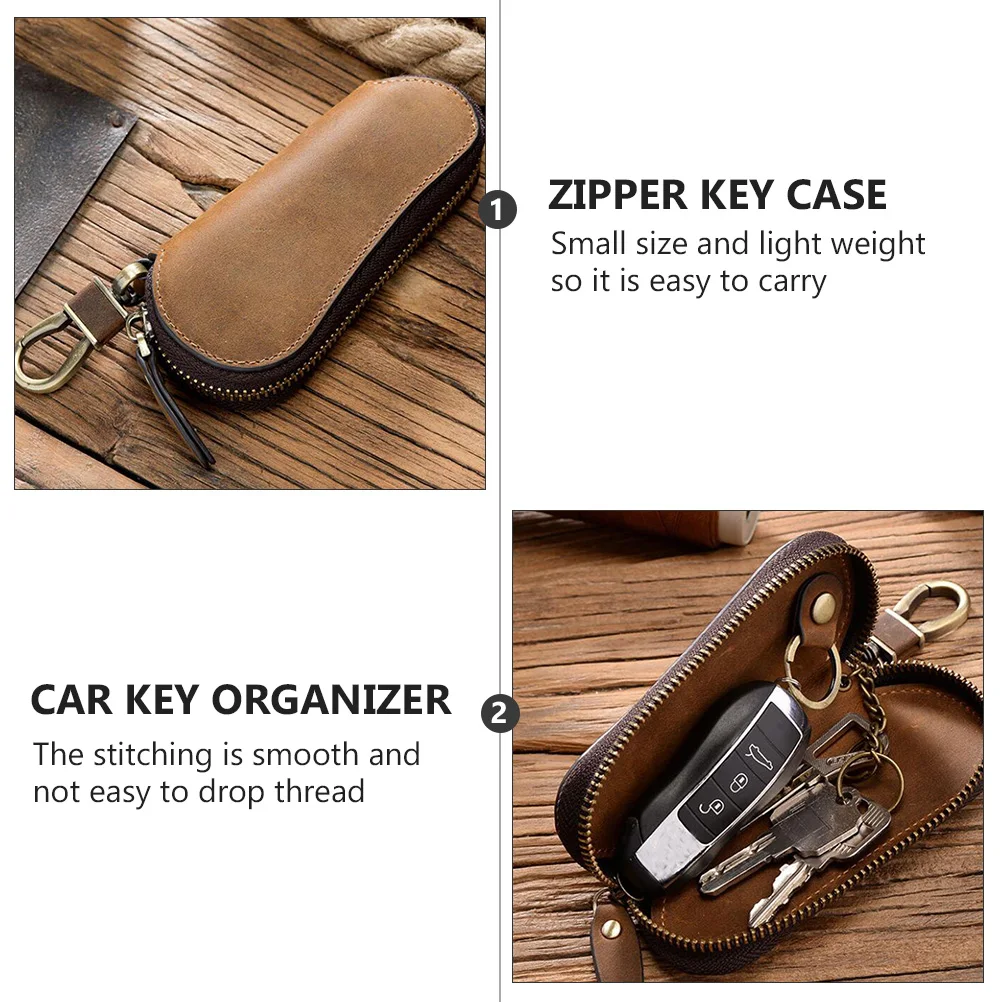 

Car Key Bag Zipper Key Pouch Holder Small Size Light Weight Retro Mood Premium Material