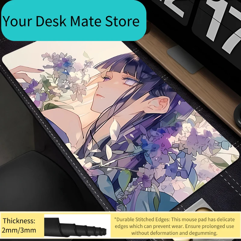 Mouse Pad Naruto Hyuuga Hinata Gaming Computer Keyboard Gamer Designed Specifically for E-Sports Gamer Cabinet Mousepad