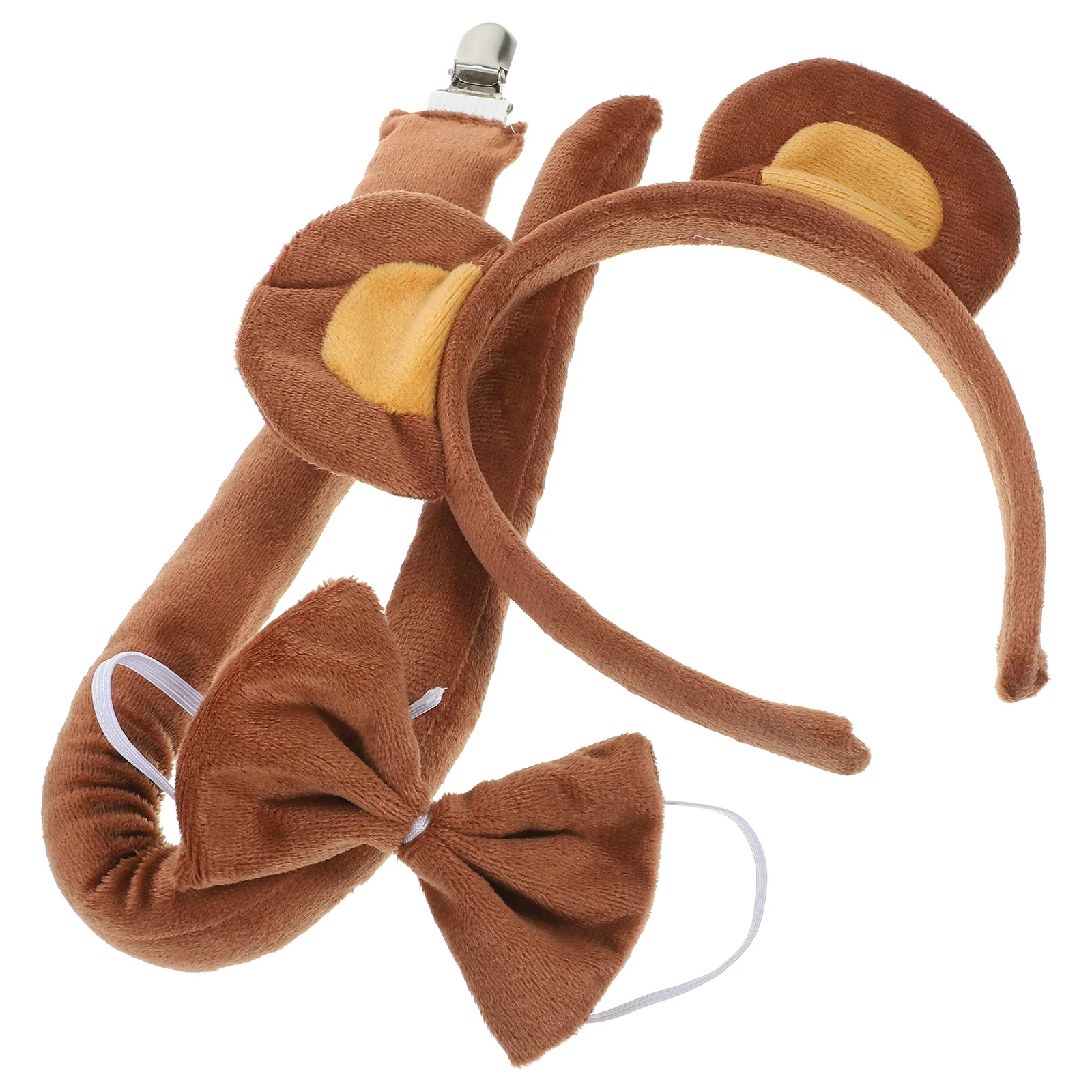 1세트 곰 귀 머리띠 세트 사랑스러운 동물 의상 소품 드레스업 파티 휴일 선물 성인용 유니섹스