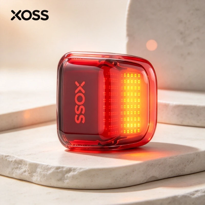 192 LED Beads Matrix Bike Tail Light XOSS Nebula Red Yellow Dual Color Dynamic Display Smart Sensor Light Night Riding Safety