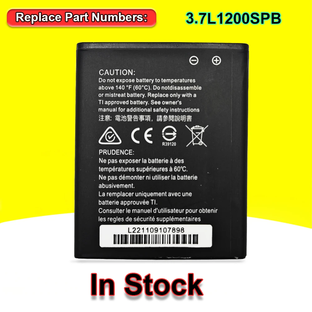 1200mAh For Texas Instruments TI-84 CE/CX/CAS Graphing Calculator Battery Li-Ion 3.7L1200SPB 1ICP5/43/49 3.7V 4.44Wh Replacement