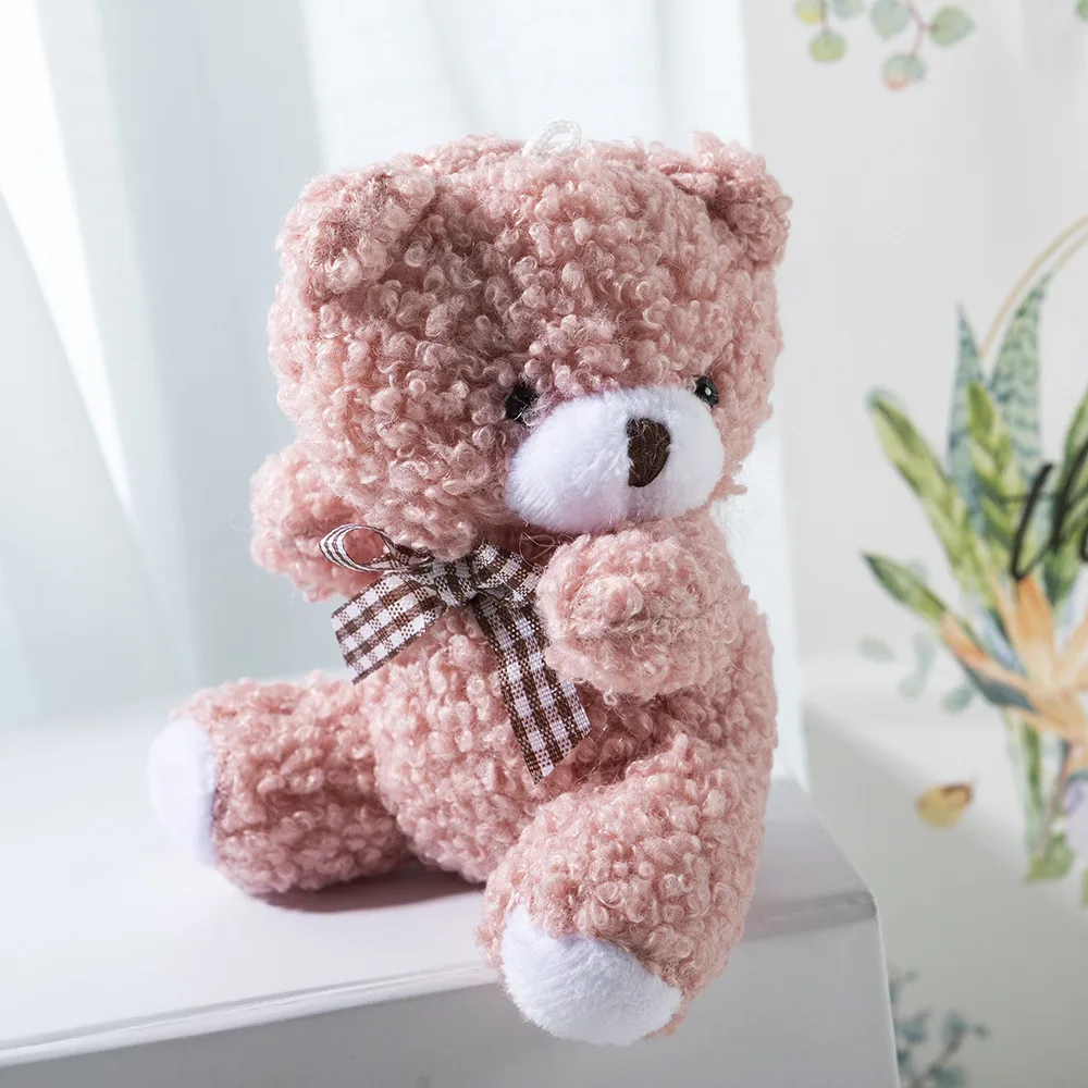 Jouets en peluche ours en peluche pour bébé, robe mignonne, pendentif clé, poupées pendentif, cadeaux d'anniversaire, décor de fête de mariage, 11cm