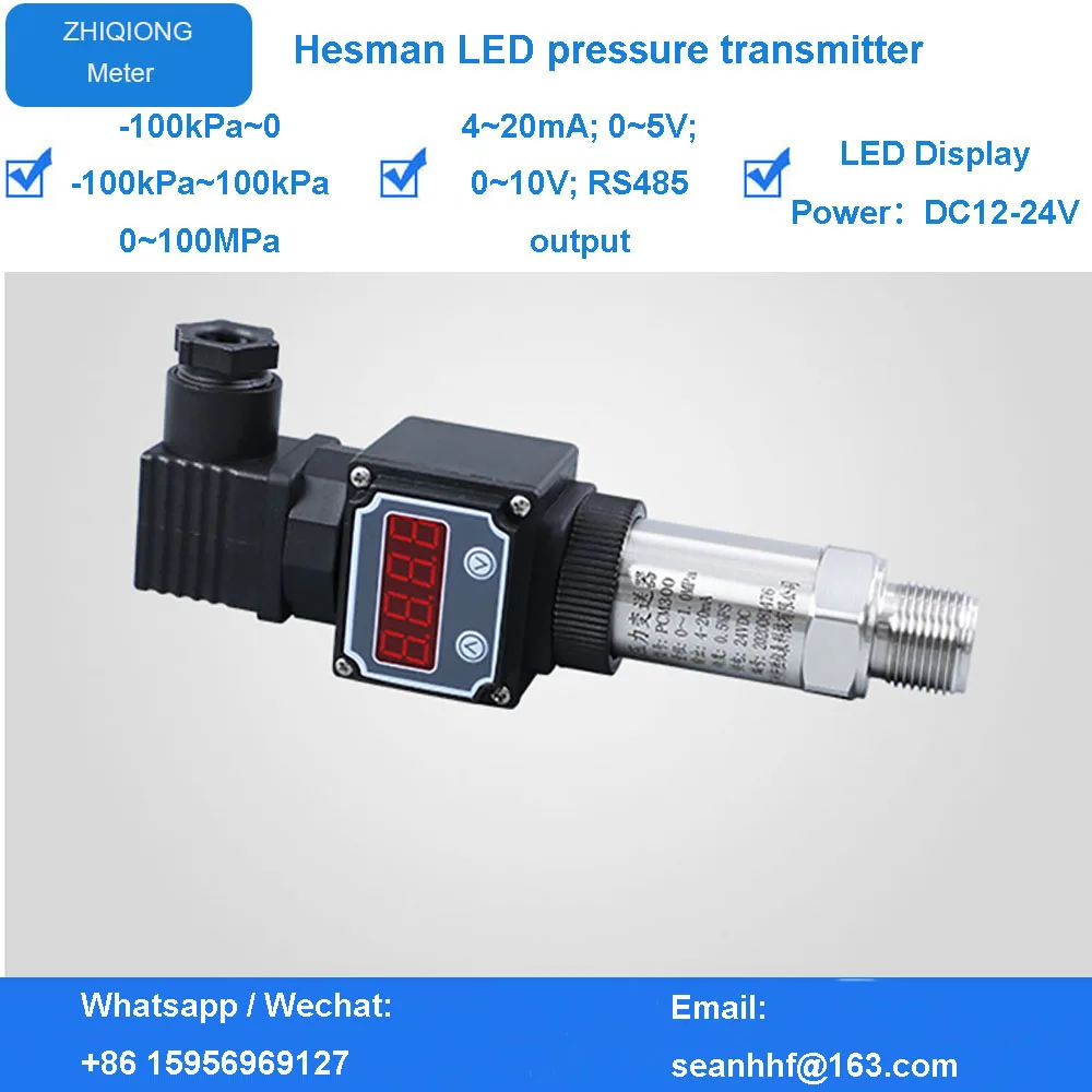 Psi Pressure Transducer Differential Pressure Transmitter Sensor 4-20ma Output G1/4 Steel Shell Anti Stainless Connector Signal