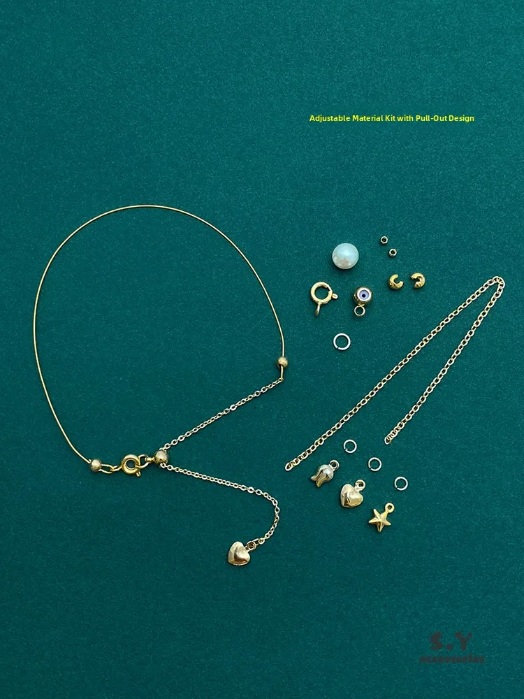 

4K Gold Plated Sliding Extension Chain DIY Materials Accories Handmade Beaded Pearl Nelace Bracelet Jewelry Parts