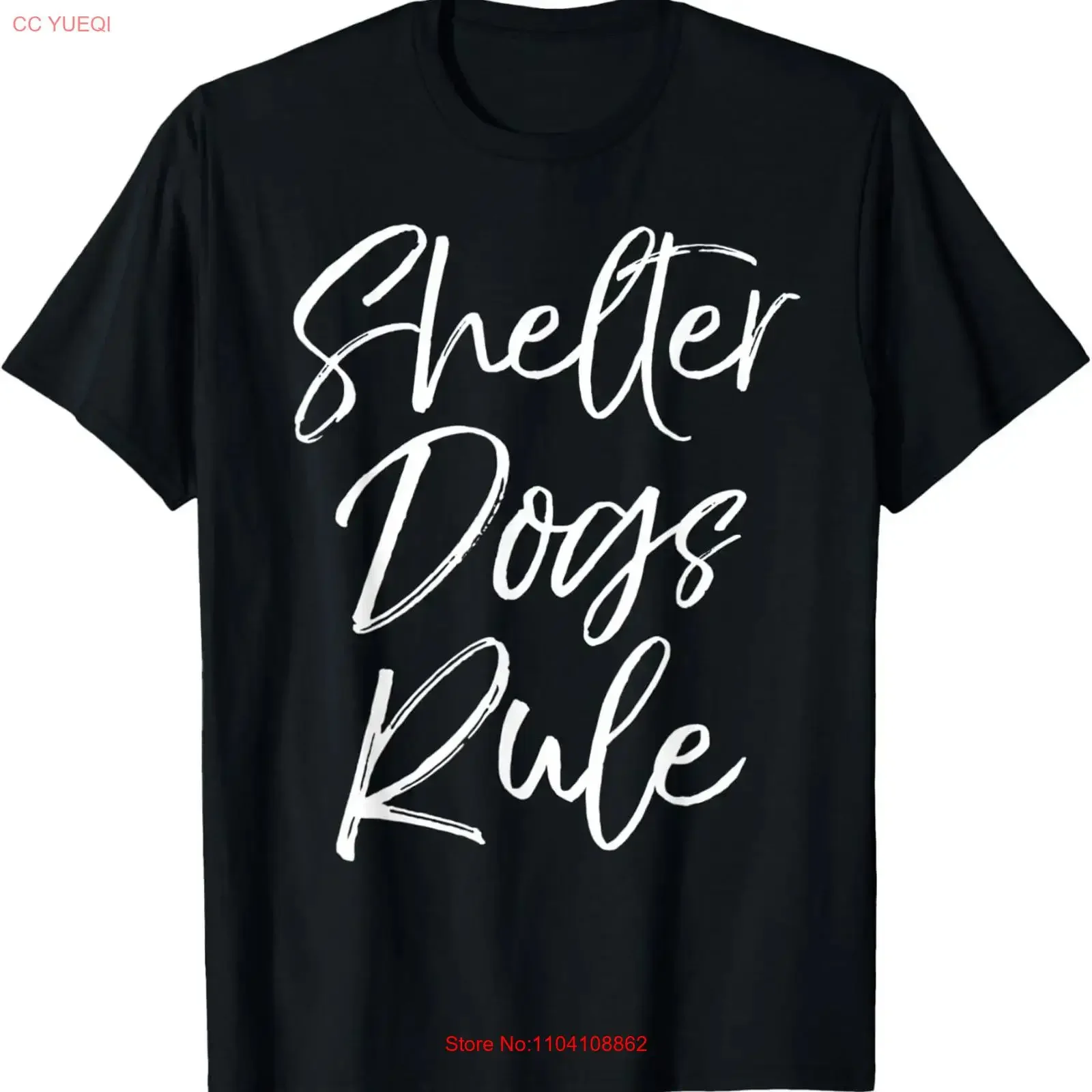 Funny Dog Adoption Quote Rescue Animal Shelter Dogs Rule T Shirt  vintage Washed Slightly designer clothes Casual Stylish