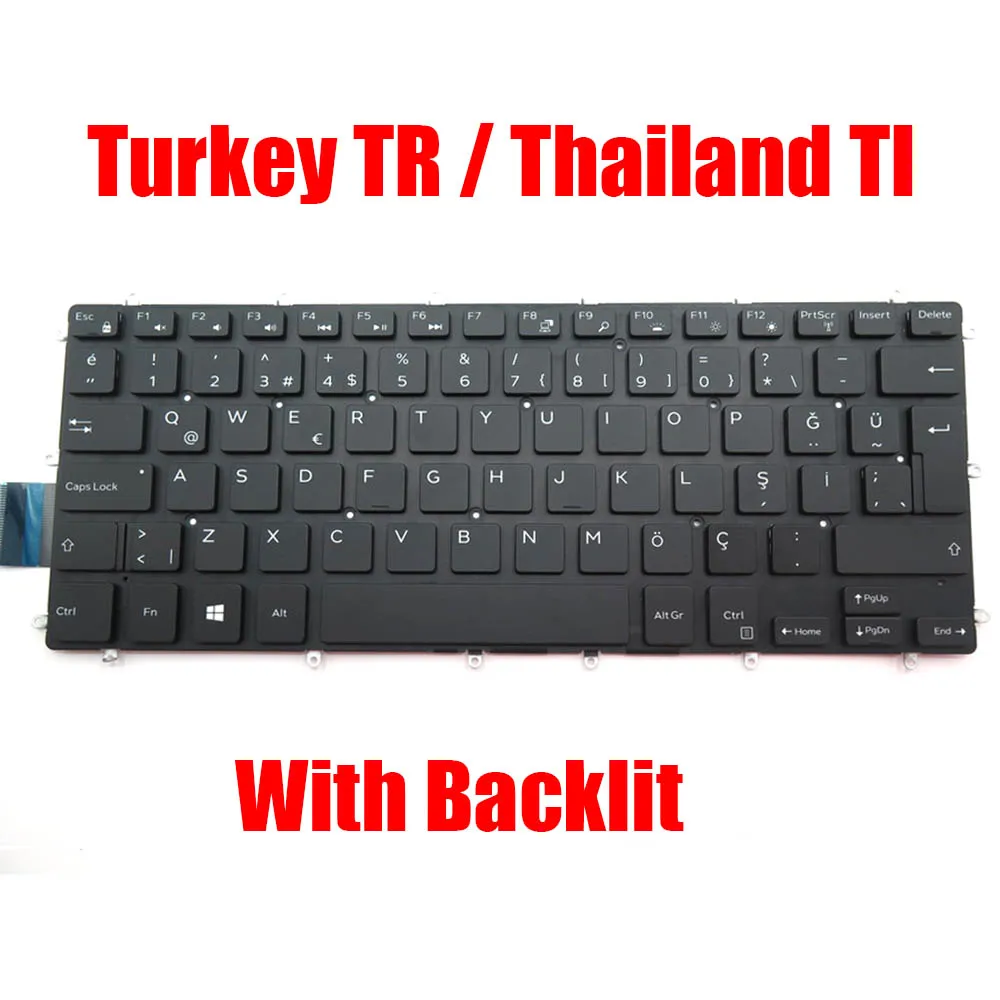 TR/IT Laptop Keyboard For DELL For Vostro 3480 3481 3490 3491 5370 5468 5471 For Latitude 13 3379 3310 3390 2-in-1 3490 Thailand