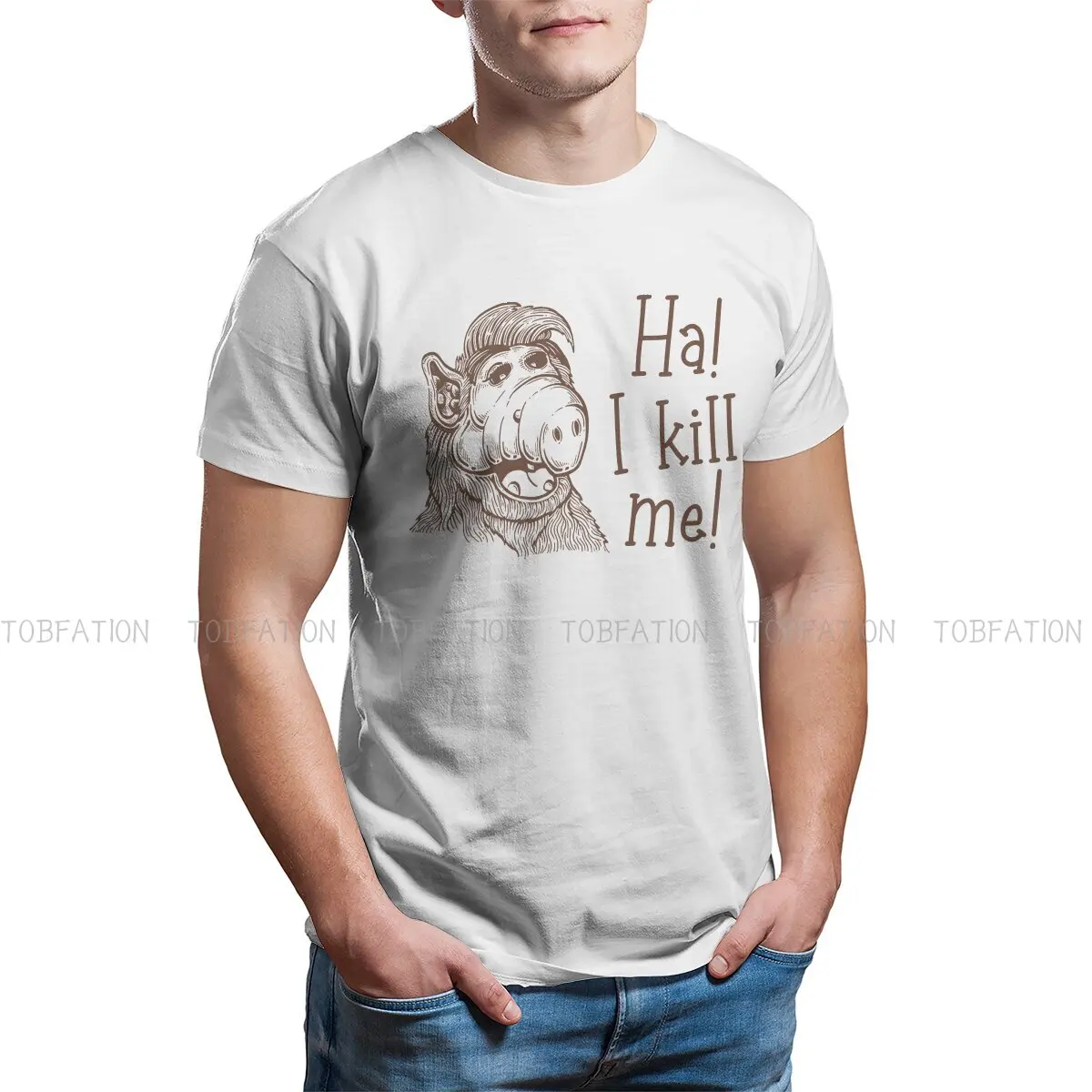 ALF سلسلة الرسوم المتحركة الأصلية بلايز خمر ها اقتلني طباعة أوم تي شيرت محب الملابس حجم S-6XL #5