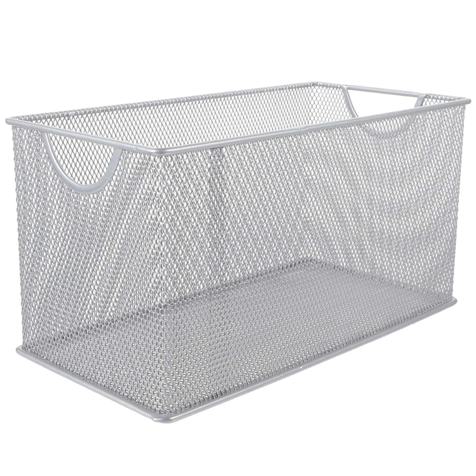 Household Iron Grid Storage Dvd Box CD Metal Disc 1pcs (silver) Bins Decorative Basket Organization Baskets