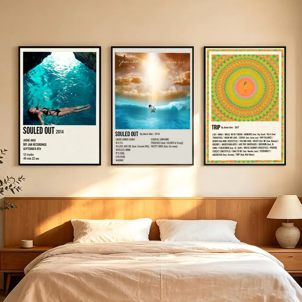 music Jhene Aiko Poster Poster HD Printing Comfortable and Fresh Style Wall Art Home Decor Living Room Cafe Gift