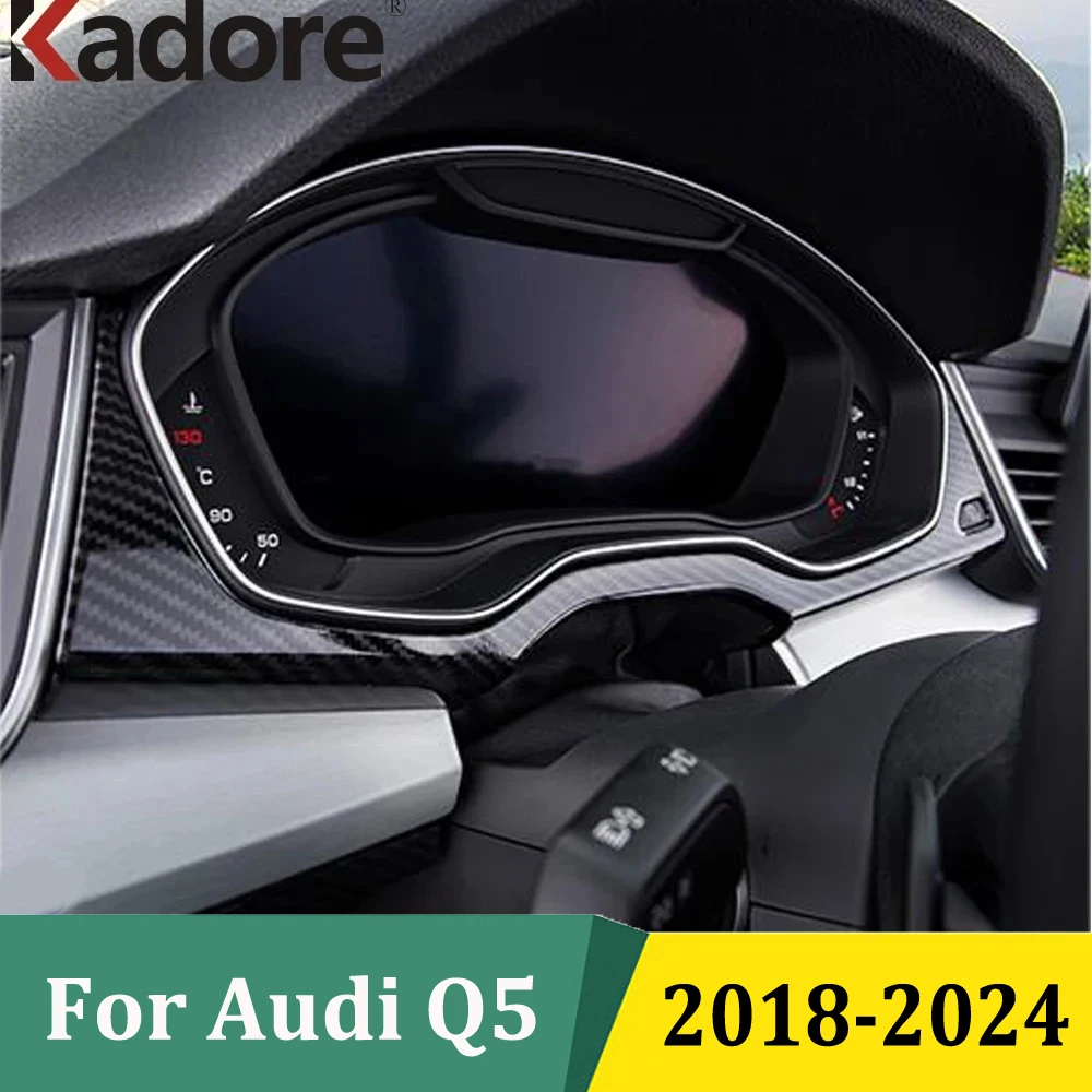 For Audi Q5 2018 2019 2020 2021 2022 2023 2024 Front Center Control Dashboard Stripe Cover Trim Car Sticker Interior Accessories