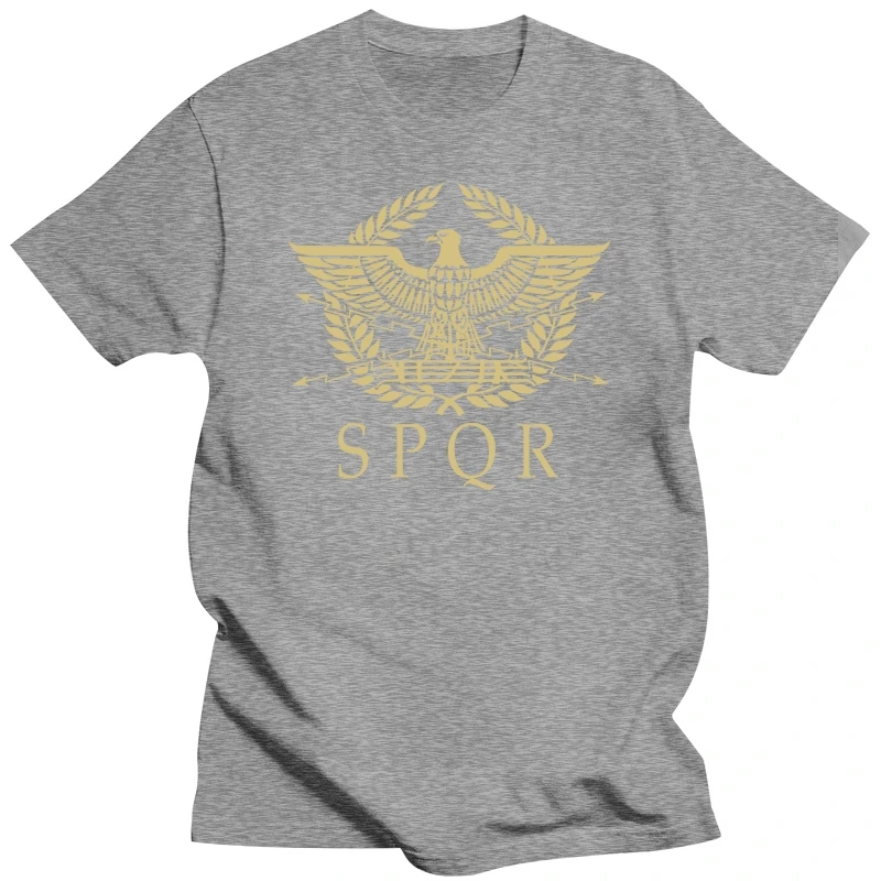 Roman Empire Emblem T Shirt Mens Cotton T-shirts Graphic Tshirt Short Sleeve Coat Of Arms Gladiator Imperial Golden Eagle Tee