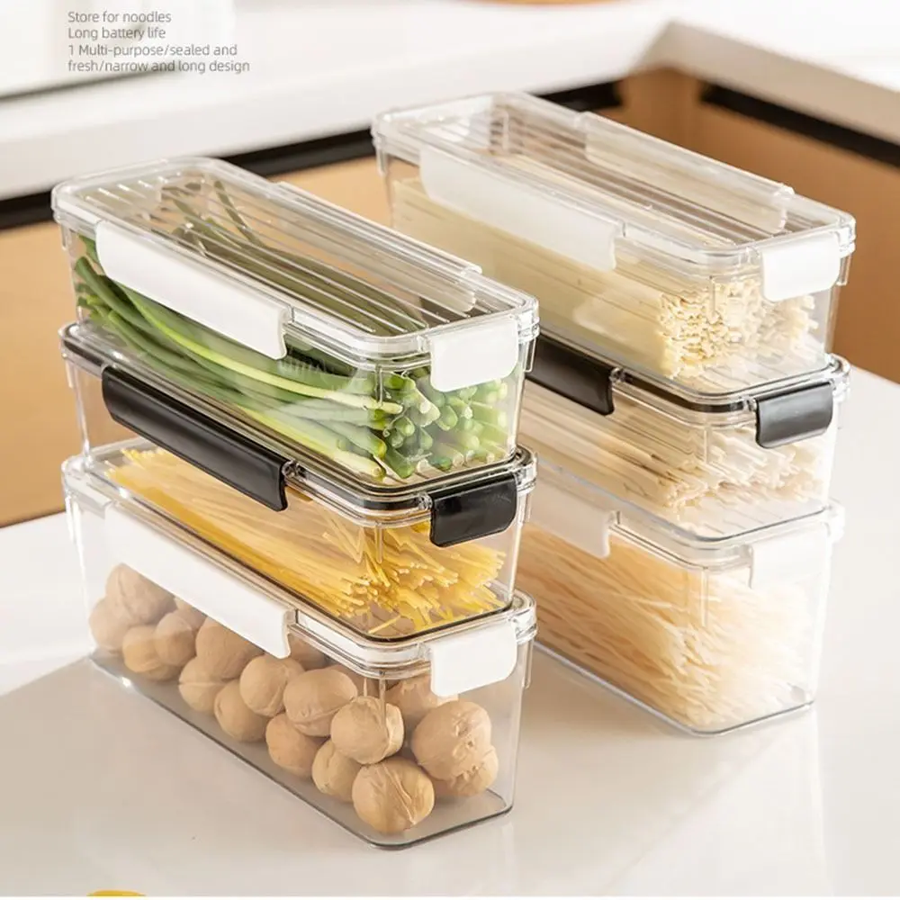 Clear Plastic Pasta Storage Container Sealed Airtight Food Storage Box Mouse-Proof Stackable Spaghetti Noodle Organizer Eggs