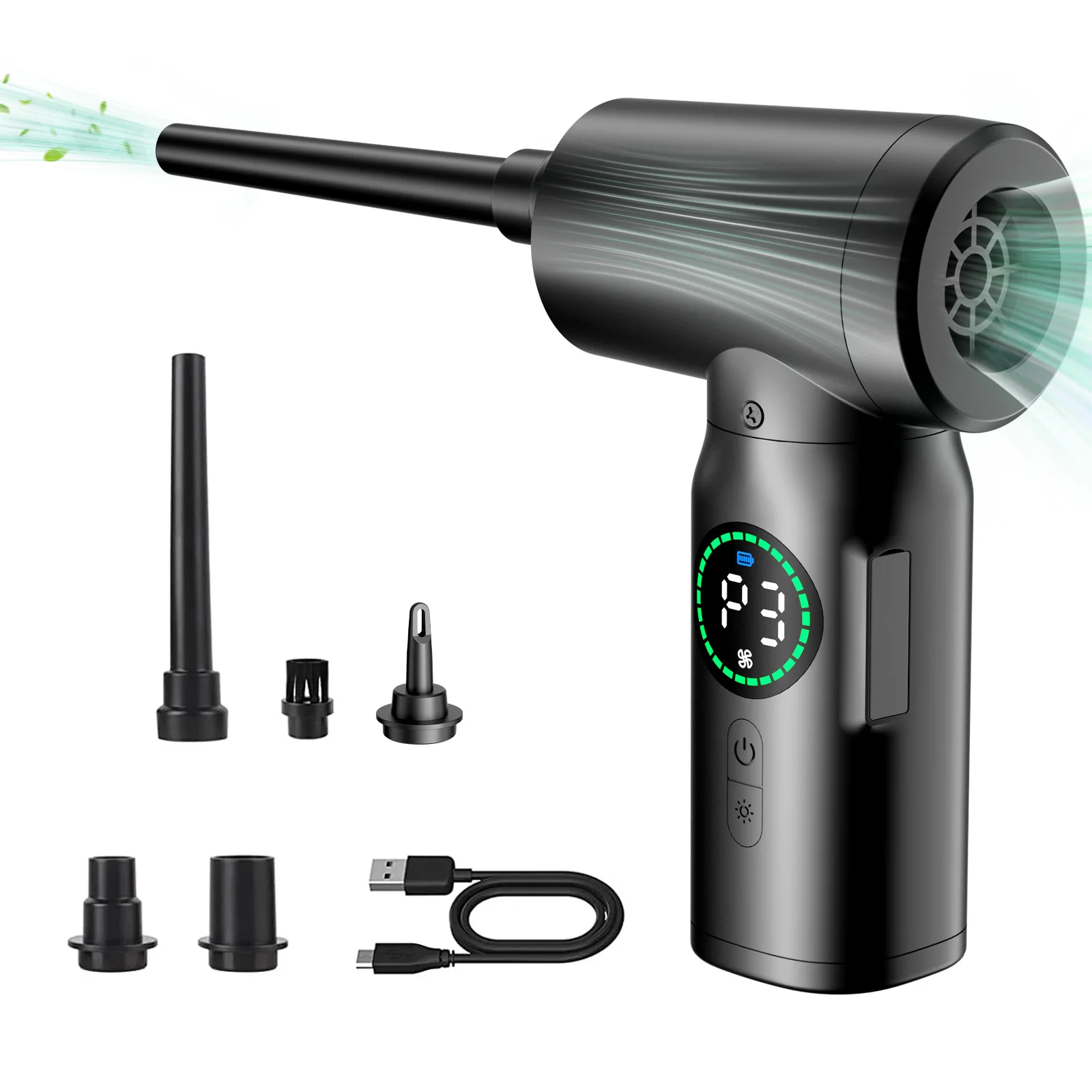 4 in 1 Wireless Portable Vacuum Cleaner Air Duster Air Inflator & Vacuum Pump for Car Dust Removal Home Storage Vacuuming