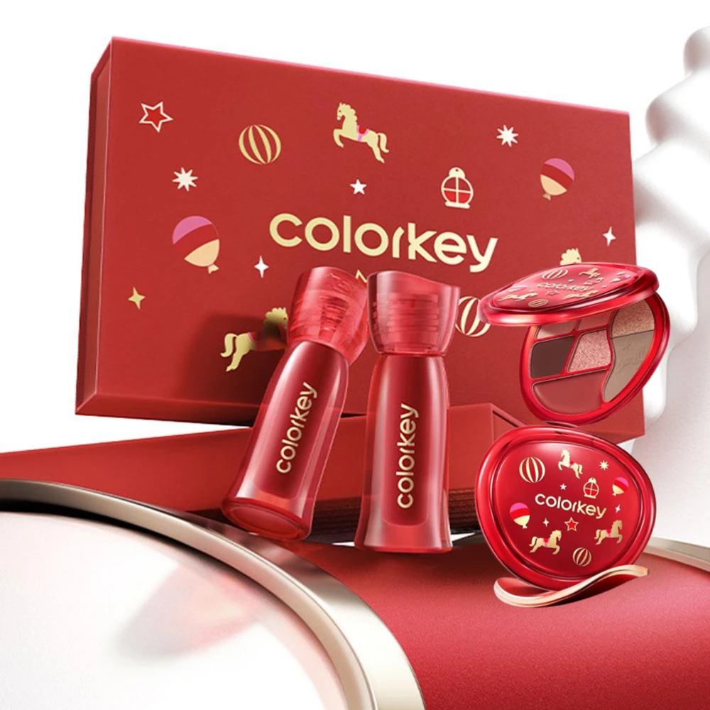 

COLORKEY [Year of the Horse Limited Edition] Lip Glaze Set - 6pcs Water Mist Matte Velvet, Unique Gift Box for Women’s Makeup
