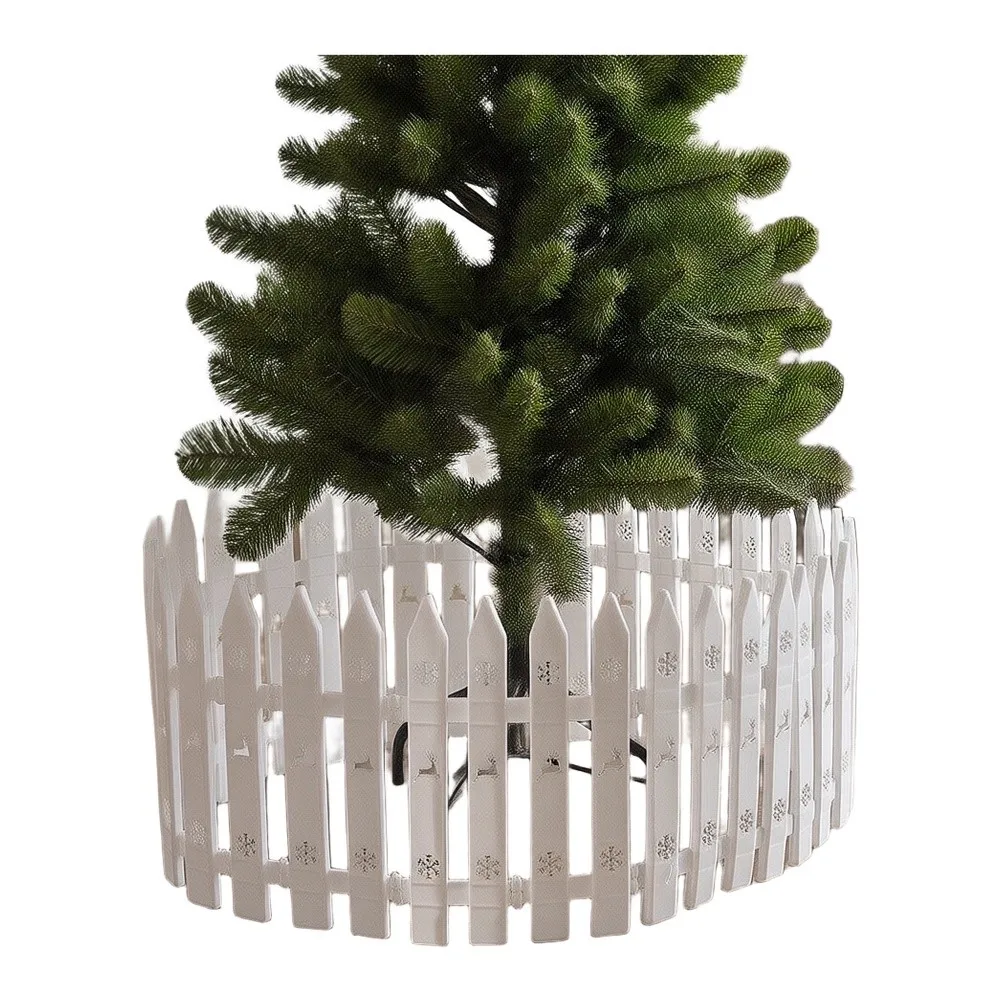 Plastic For Lawn Border Fence 40 pcs for Christmas Tree Area White 11x30cm Garden Yard Holiday Decor Snap Together