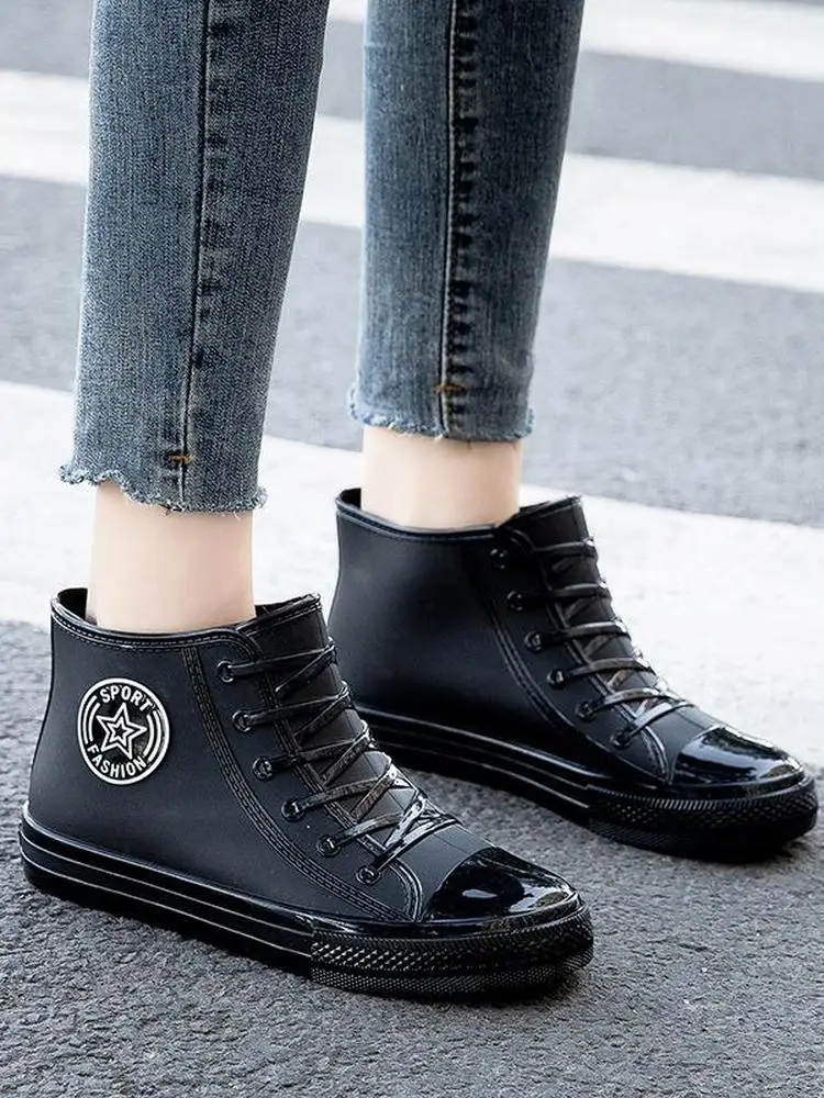 

Women's Short Rain Boots Waterproof Non-Slip Work Shoes Fashionable Adult Water Boots Student Friendly Home Living Umbrella