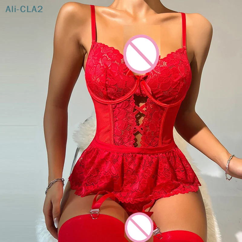 

Body-Shaping Lace Backless See-Through Sexy Lingerie Bodysuit Sexy Sleepwear