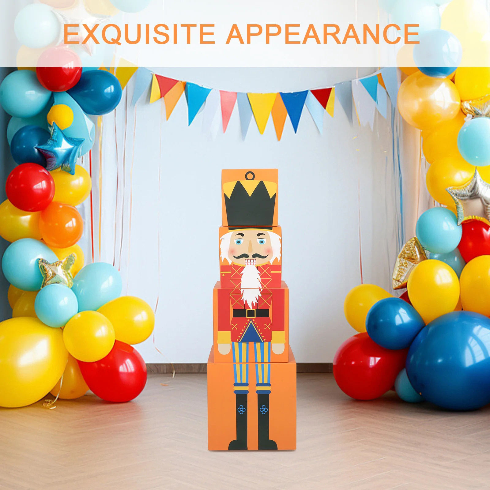 

1Set Nutcracker Stacking Present Boxes Christmas Decorative Storage Nesting Boxes Holiday Party Gift Organization