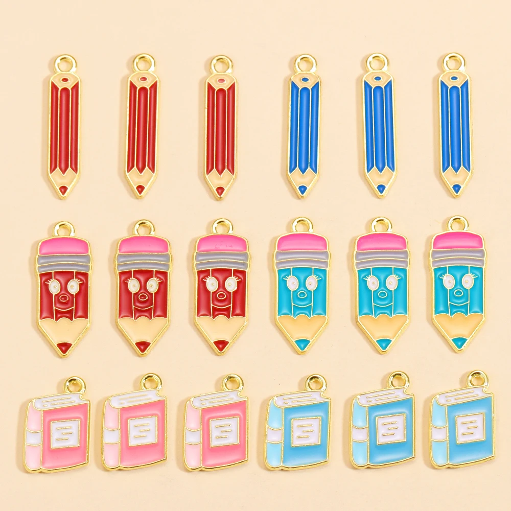 Jewelry Making Guide Book - 10Pcs Cute Fun Enamel Book Pencil