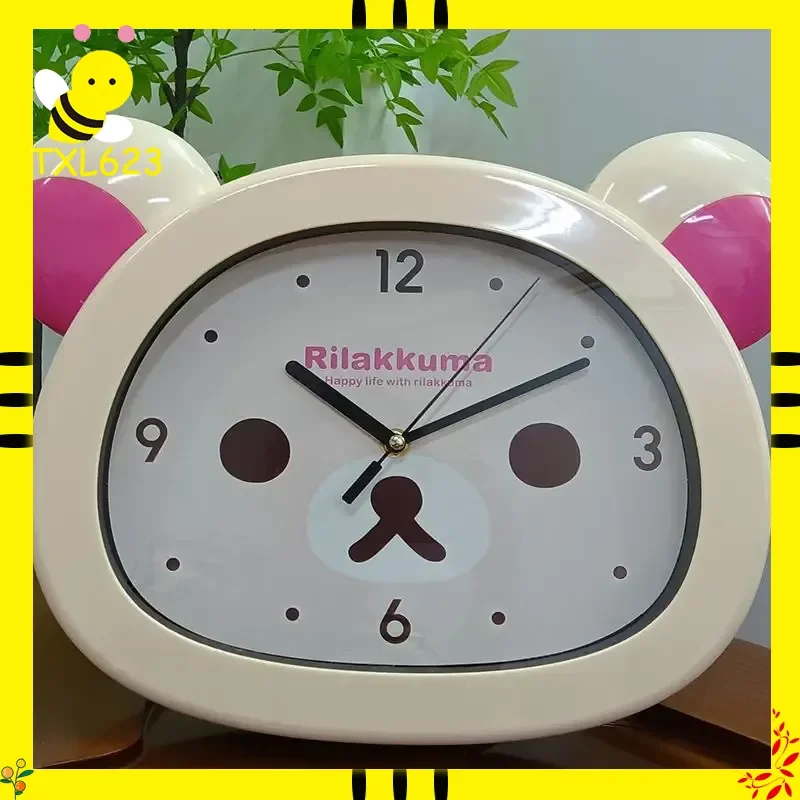 In Stock Relax Cute Bear Cartoon Wall Clock Alarm Clock Silent Quartz Clock Hanging Standing Living Room Bedroom Sweeping Second