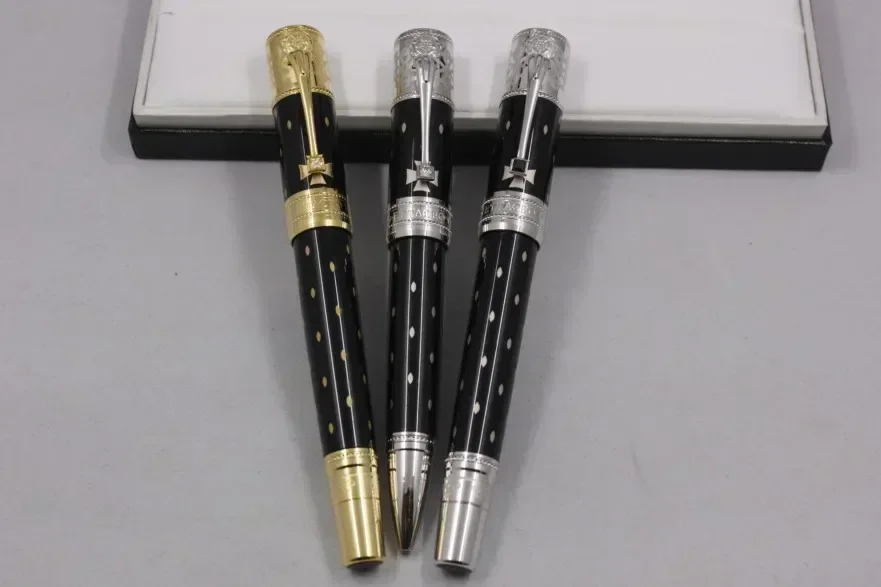 

2025 new Luxury Queen Eliza M Best Metal bigger Rollerball Ballpoint Fountain Pens for Writing Office Supplies Gift