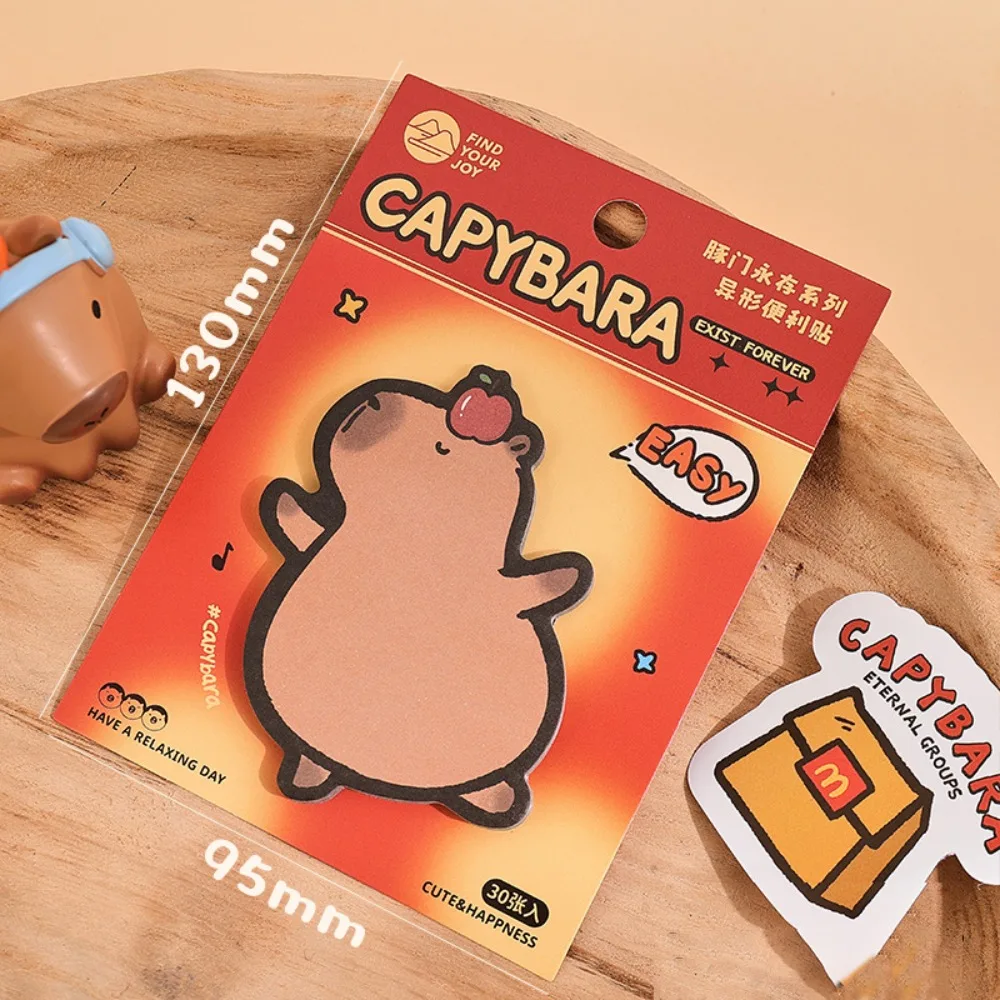 30pcs Gift Capybara Memo Pad Paper Animals Thickened Sticky Notes Kawaii Message Stickers Student