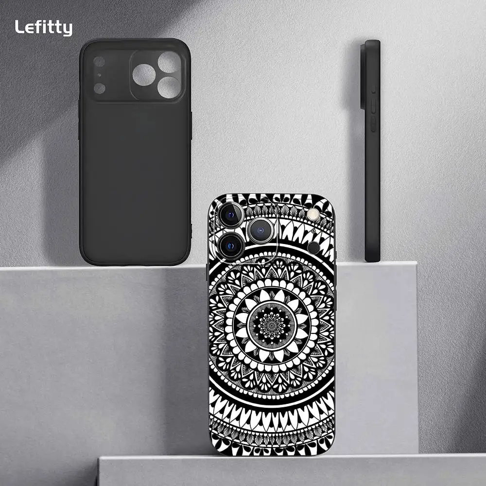 Totem Mandala Colorful Flower phone case for iPhone 17 16 15 14 13 Pro Max Plus Mini Frosted Soft Case Funda Shockproof Cases
